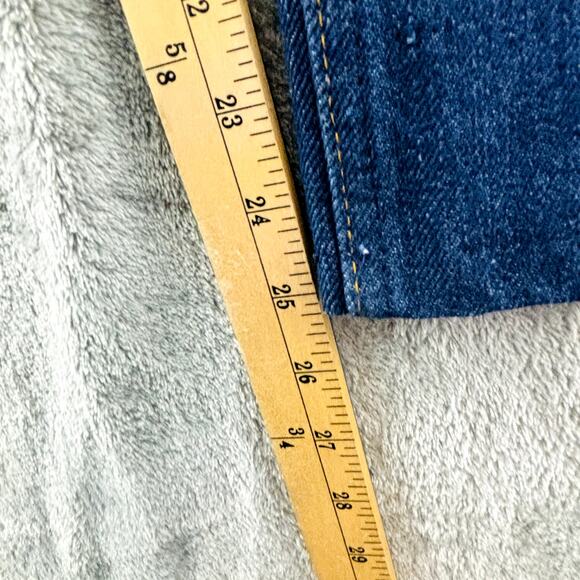 Vintage Mens‎ 38x25 Old Home Bakery Nice Buns Jeans Dark Wash Straight Hemmed - Picture 6 of 8